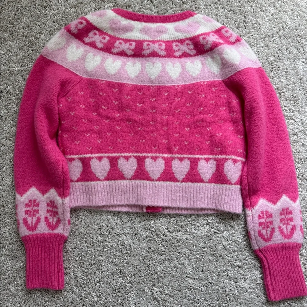 Love Shack Fancy Dimples Sweetheart Pink Women's Sweater Sz M - Picture 4 of 6